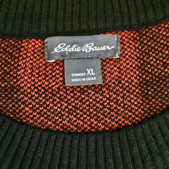 EDDIE BAUER Red & Black Buffalo Plaid Pullover Crewneck Sweater Size X-Large - Picture 6 of 9